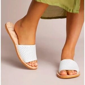 Beek x Vitamin A Mockingbird perforated white sandals